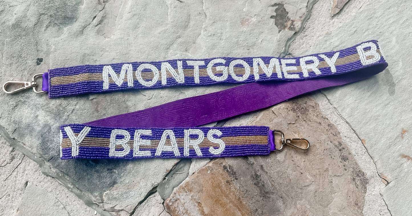 Purple & Gold Montgomery Bears Purse Strap
