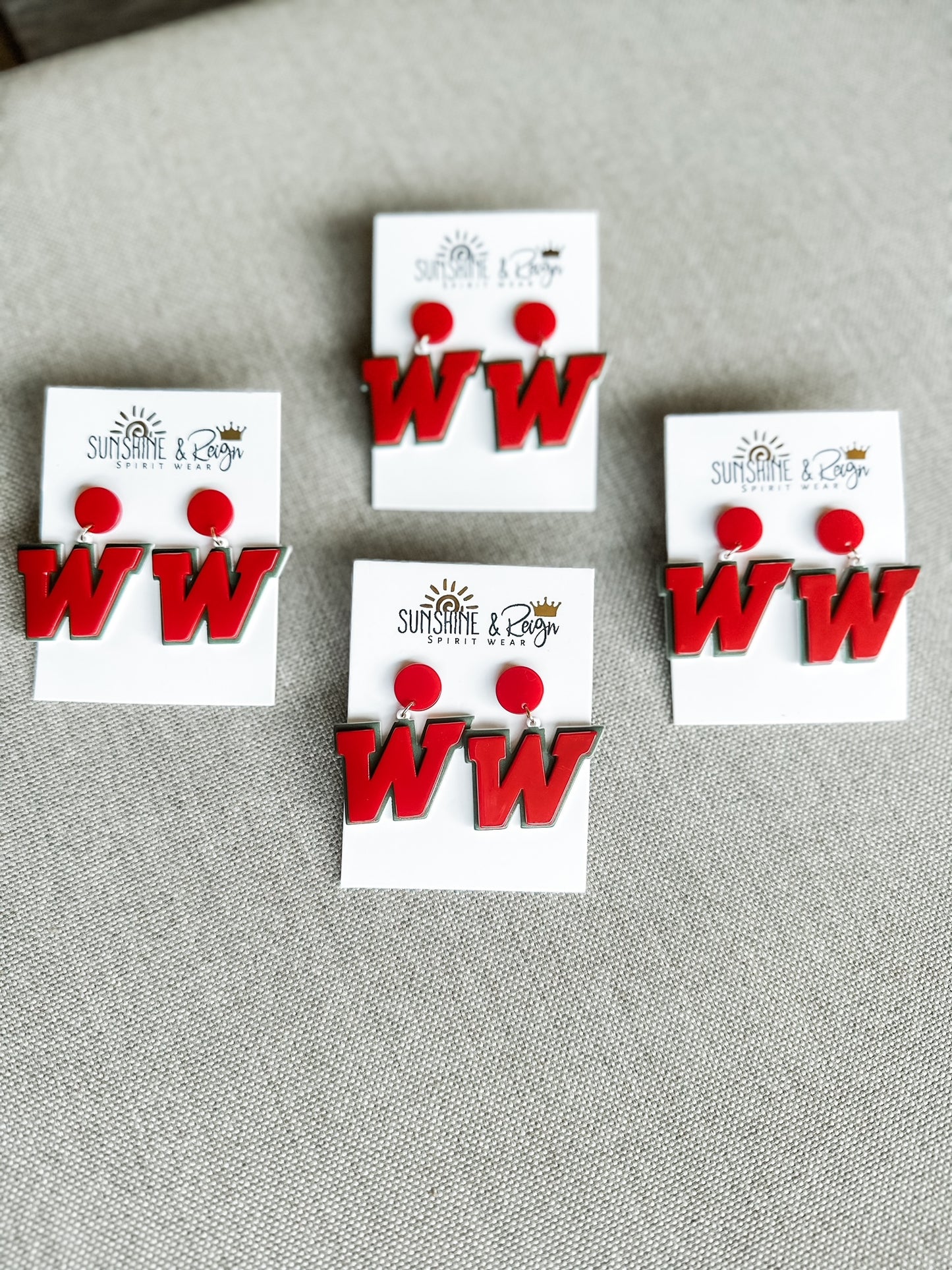 Woodlands "W" Acrylic Earrings