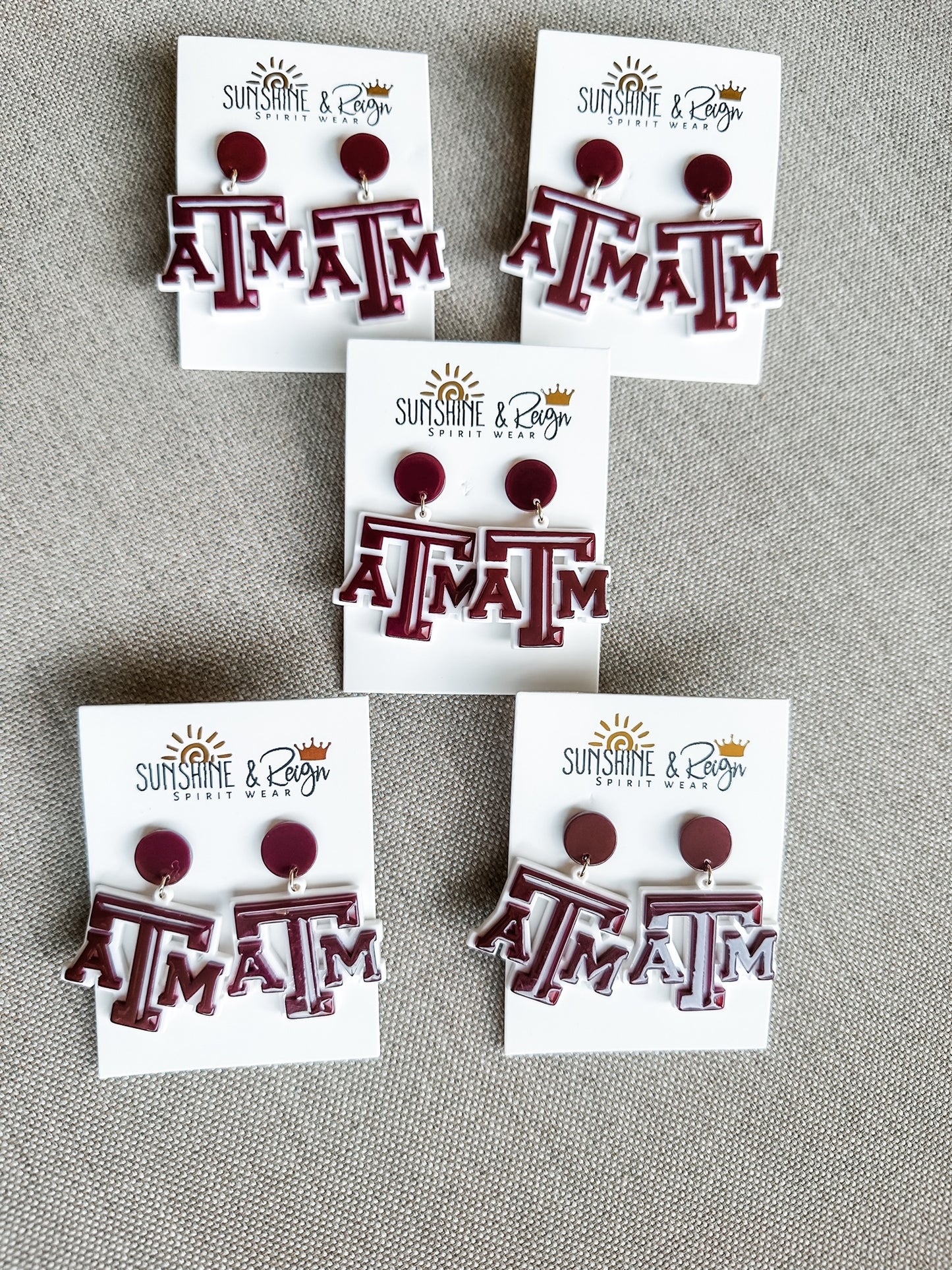 Texas A&M Logo Acrylic Earrings