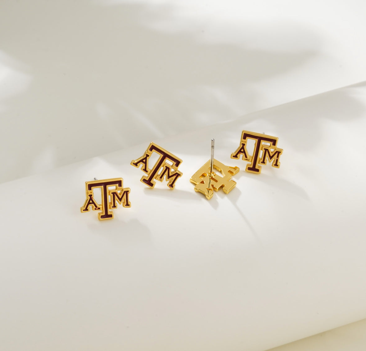 Texas A&M logo stud earrings