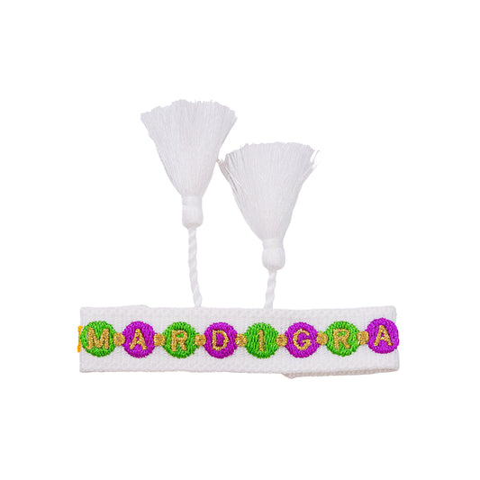 Mardi Gras Tassel Bracelet 2025