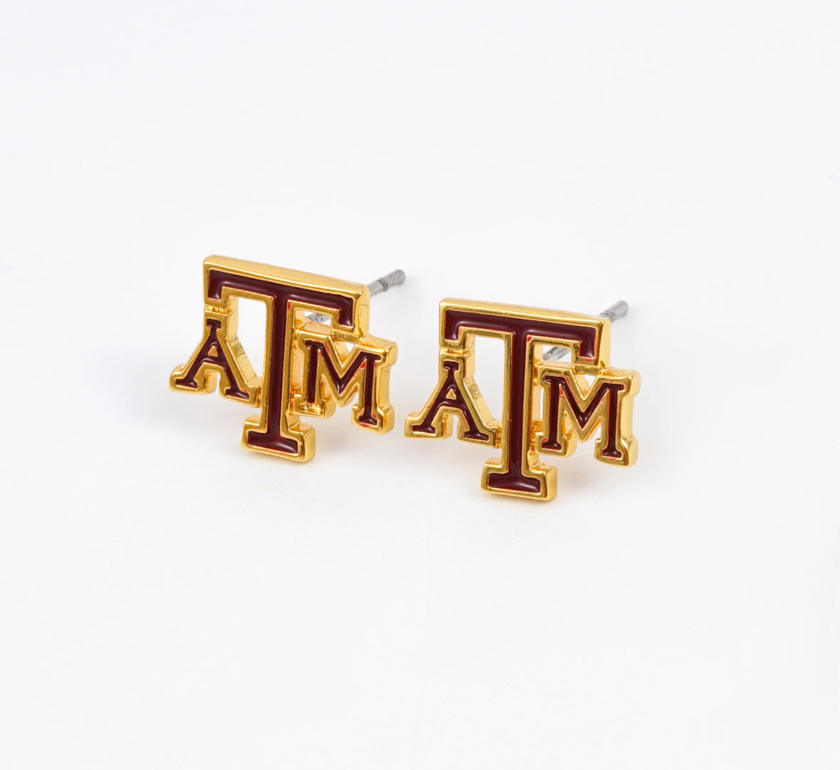 Texas A&M logo stud earrings