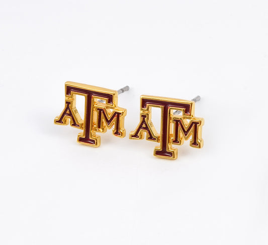 Texas A&M logo stud earrings