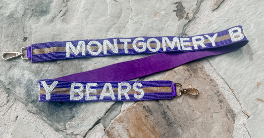 Purple & Gold Montgomery Bears Purse Strap