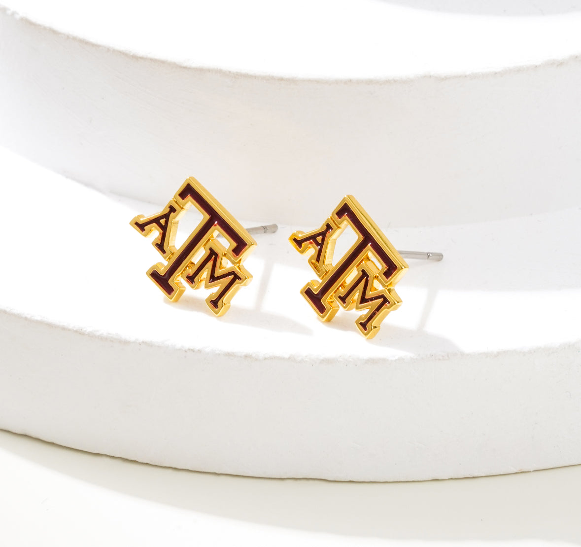 Texas A&M logo stud earrings