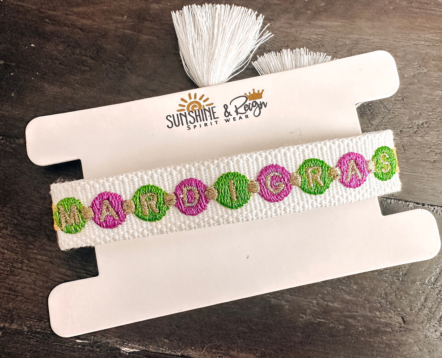 Mardi Gras Tassel Bracelet 2025