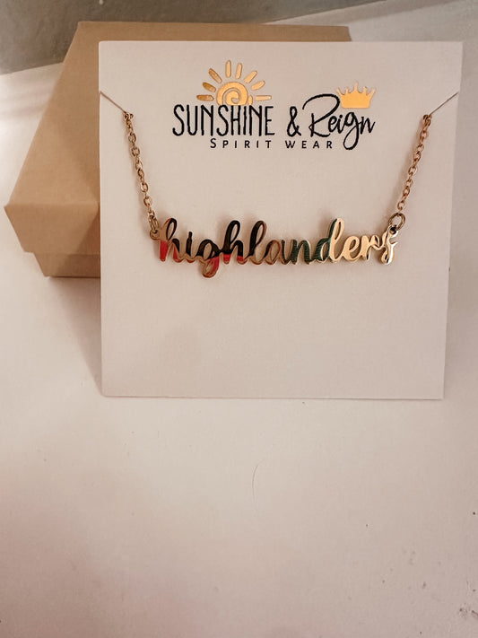 Highlander Script Necklace