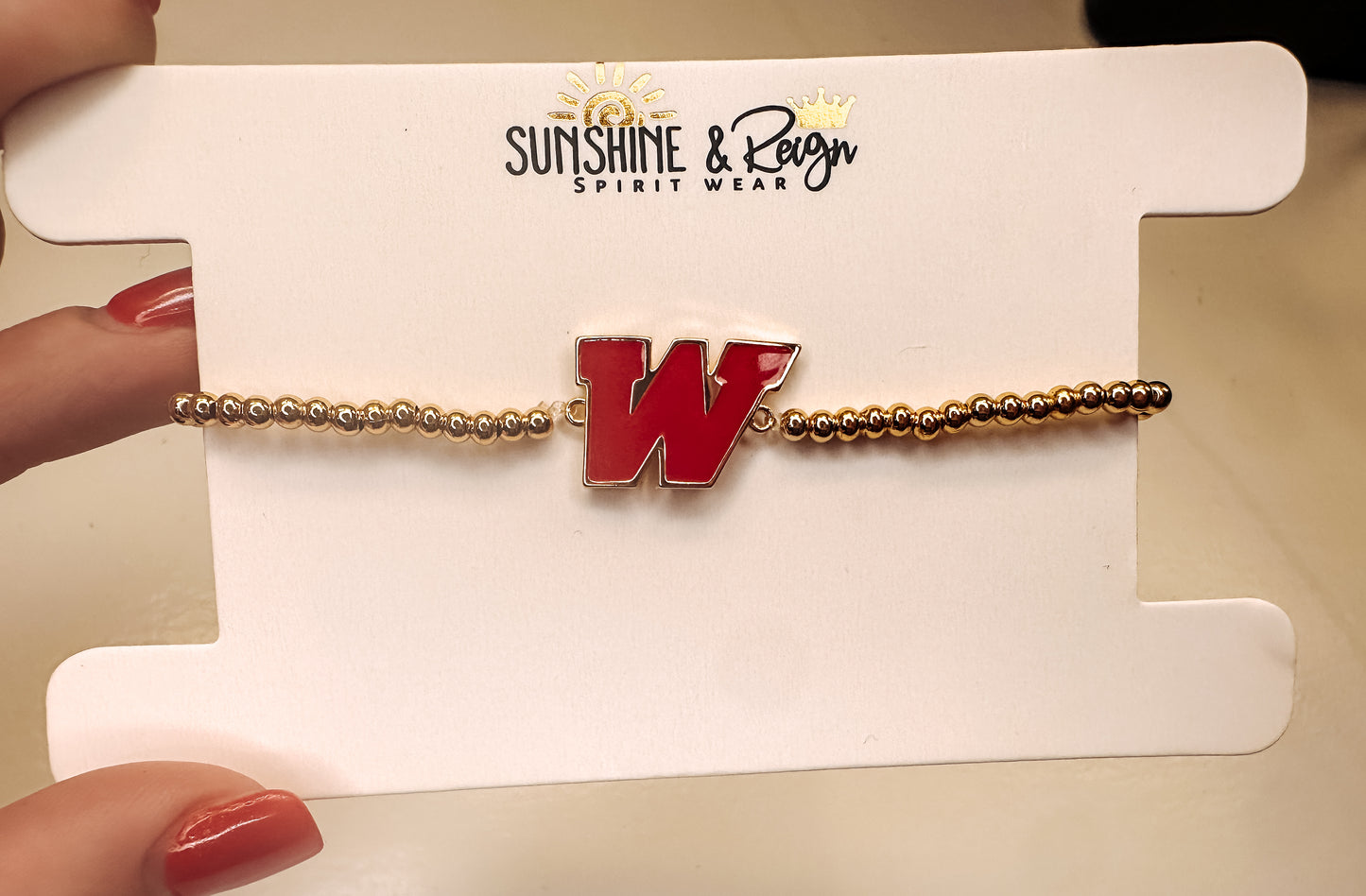 Woodlands "W" beaded bracelet