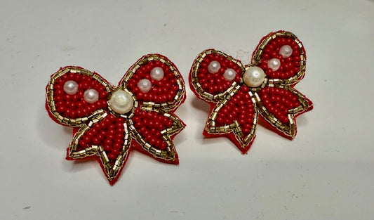 Beaded Bow Earrings