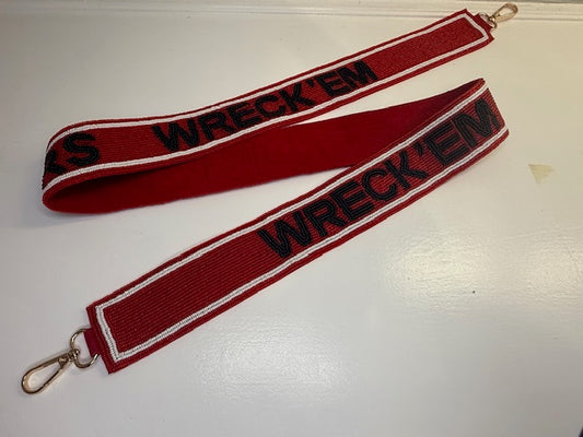 Red Texas Tech Beaded Purse Strap