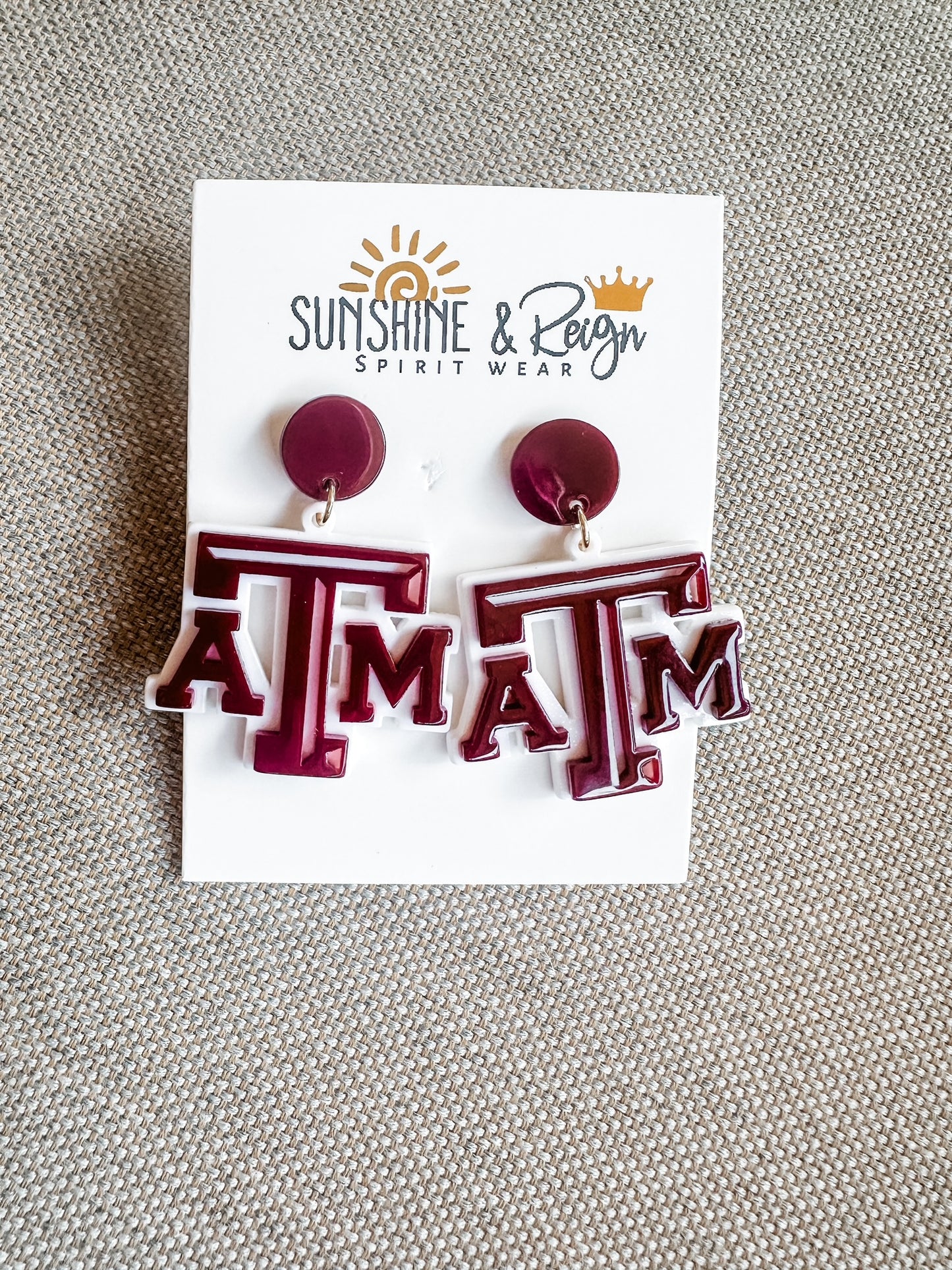 Texas A&M Logo Acrylic Earrings