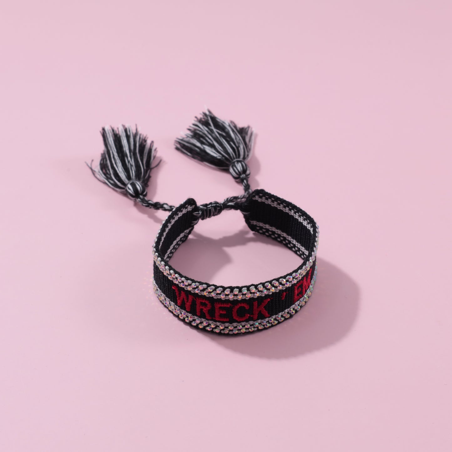 Wreck 'em Rhinestone Tassel Bracelet