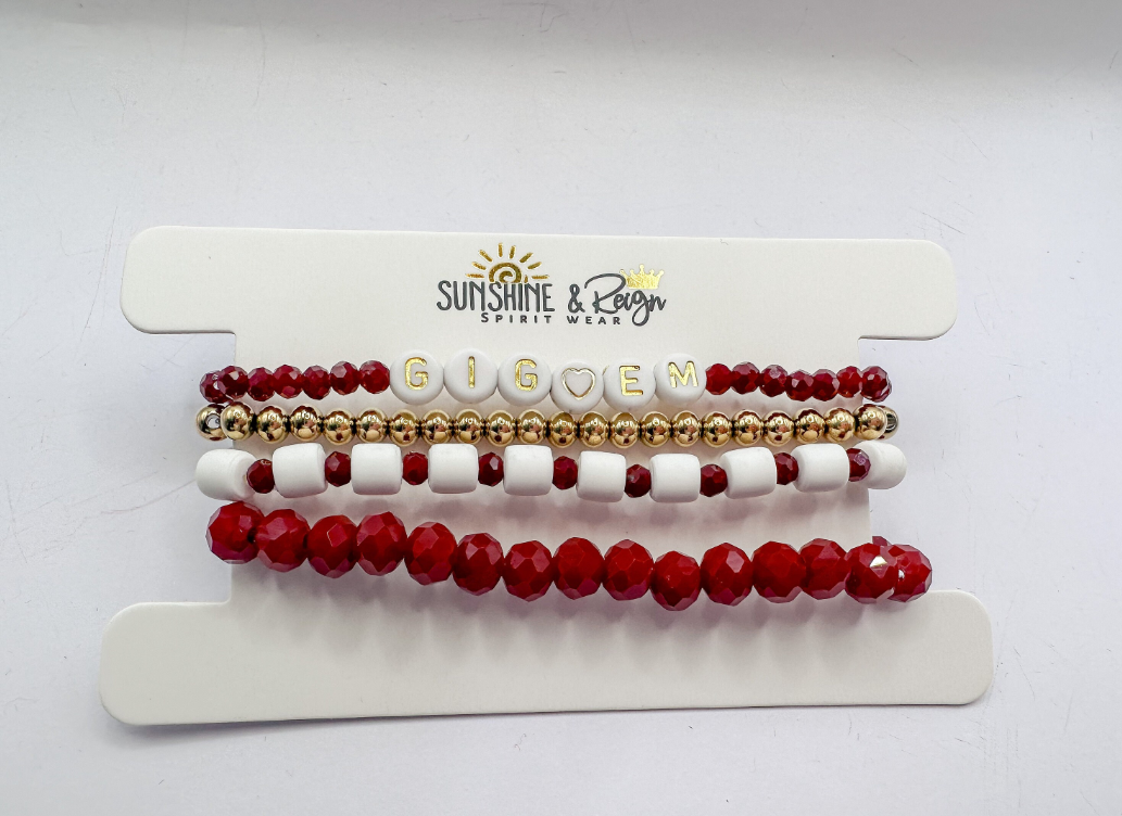 Texas A&M GIG 'EM Bracelet Stack