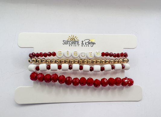Texas A&M GIG 'EM Bracelet Stack